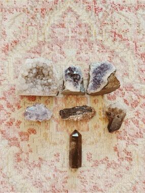 Mixed Crystal & Geode Lot - Amethyst & Smoky Quartz + Black Tourmaline